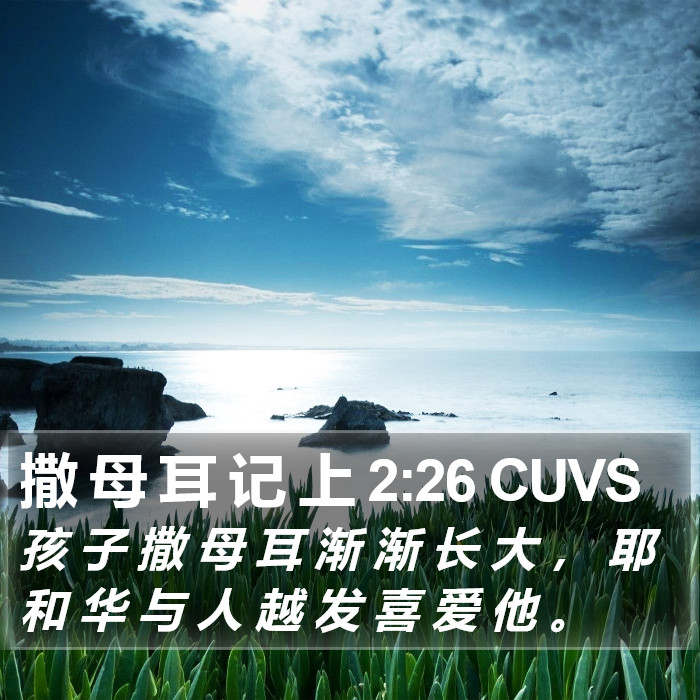撒 母 耳 记 上 2:26 CUVS Bible Study