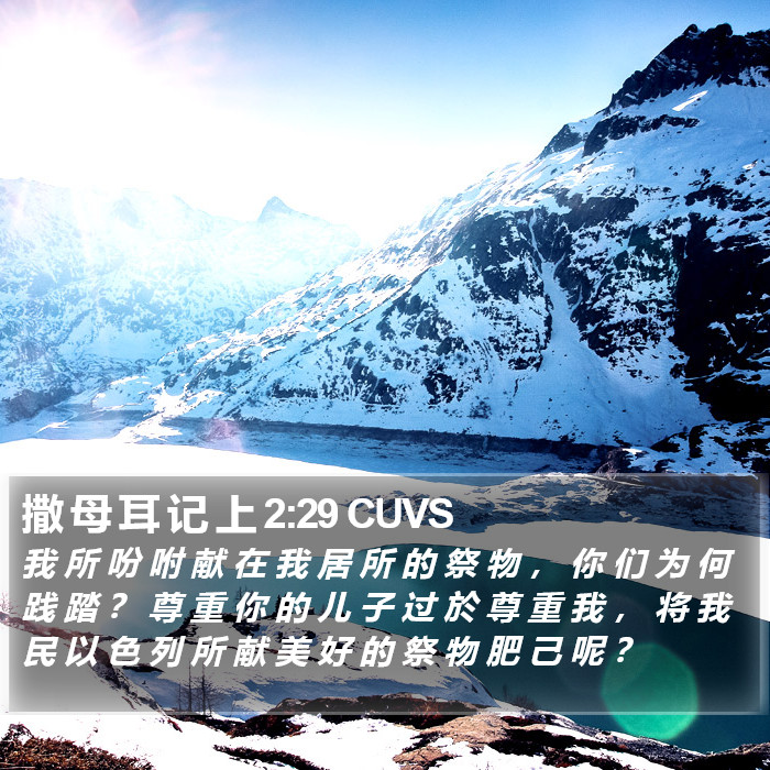 撒 母 耳 记 上 2:29 CUVS Bible Study