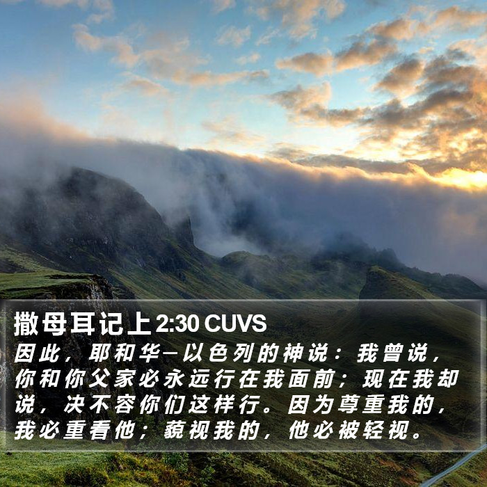撒 母 耳 记 上 2:30 CUVS Bible Study