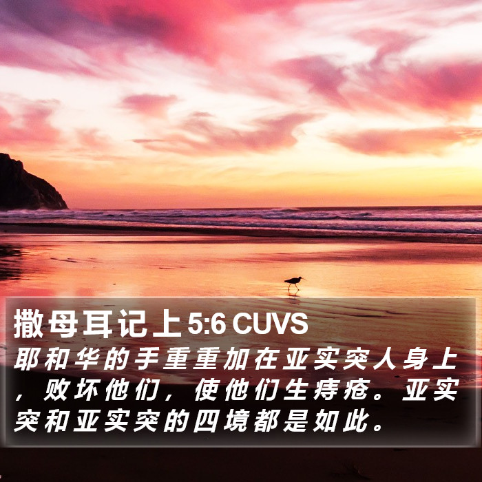 撒 母 耳 记 上 5:6 CUVS Bible Study