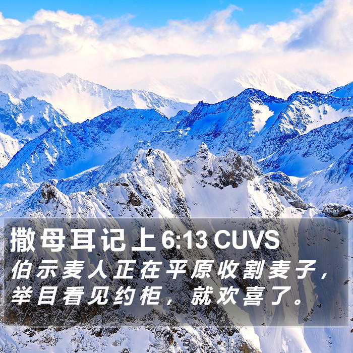 撒 母 耳 记 上 6:13 CUVS Bible Study