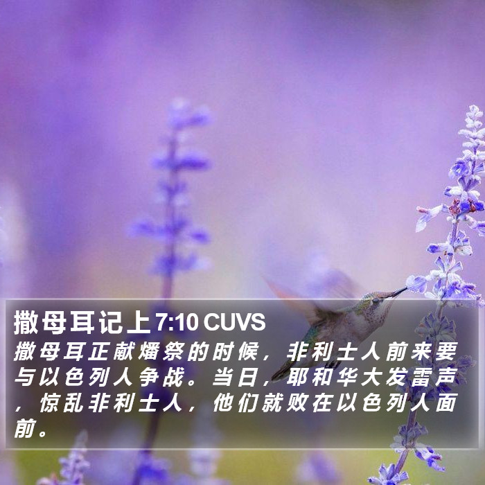撒 母 耳 记 上 7:10 CUVS Bible Study
