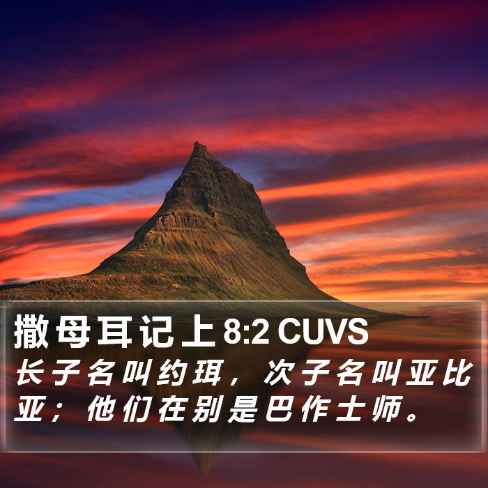 撒 母 耳 记 上 8:2 CUVS Bible Study