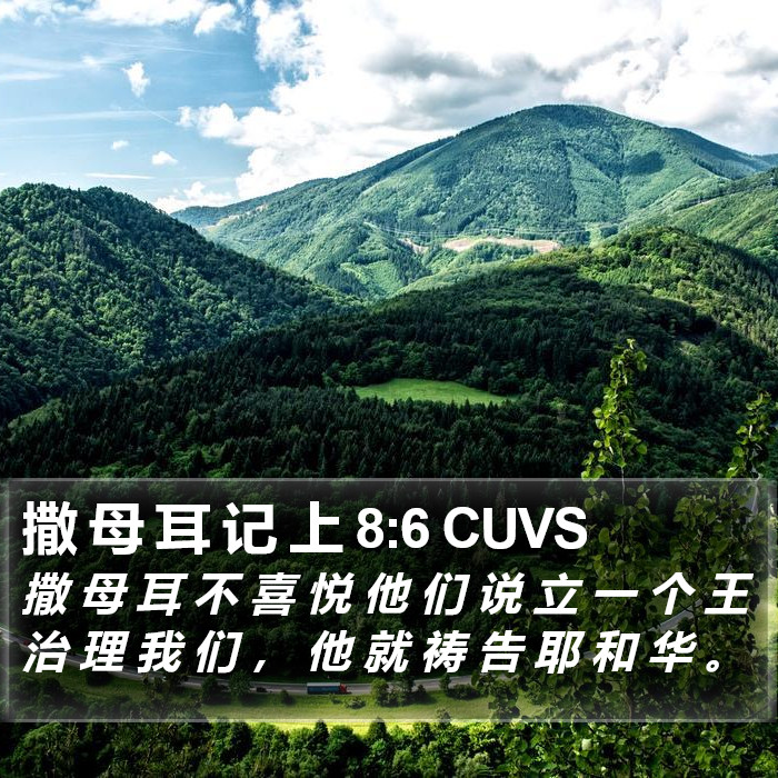 撒 母 耳 记 上 8:6 CUVS Bible Study