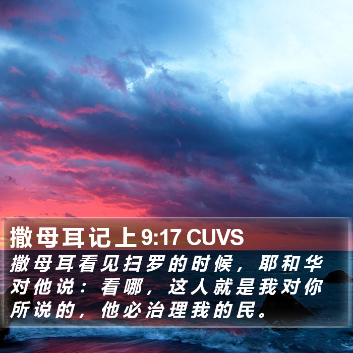 撒 母 耳 记 上 9:17 CUVS Bible Study