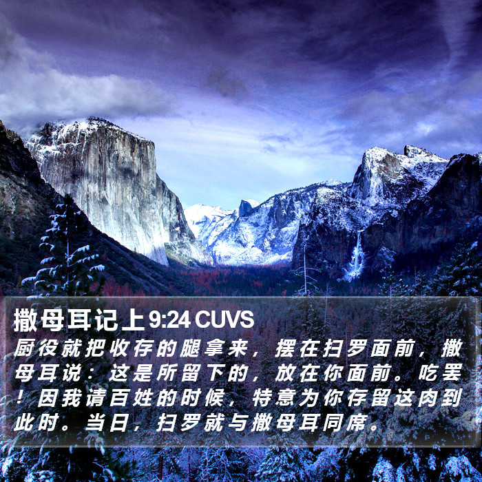 撒 母 耳 记 上 9:24 CUVS Bible Study