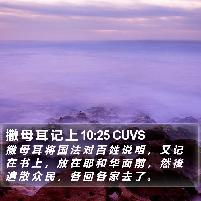 撒 母 耳 记 上 10:25 CUVS Bible Study