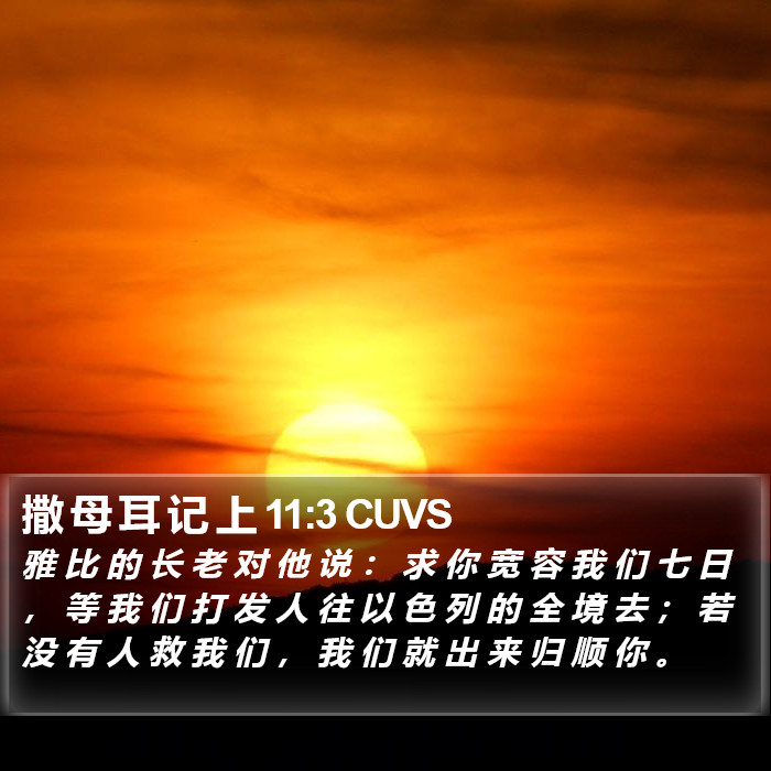 撒 母 耳 记 上 11:3 CUVS Bible Study