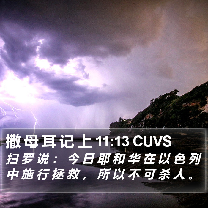 撒 母 耳 记 上 11:13 CUVS Bible Study