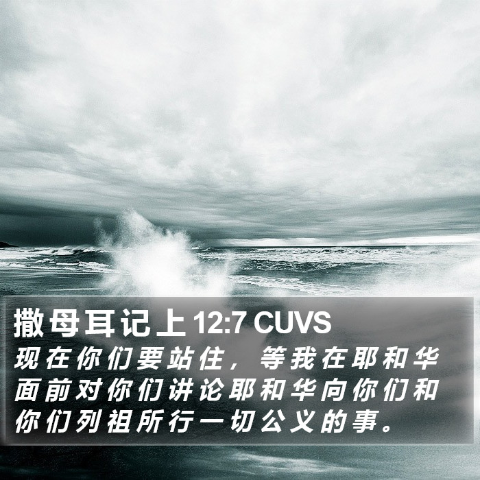 撒 母 耳 记 上 12:7 CUVS Bible Study