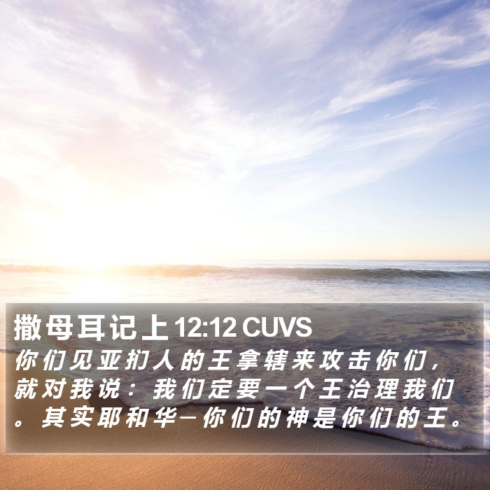 撒 母 耳 记 上 12:12 CUVS Bible Study