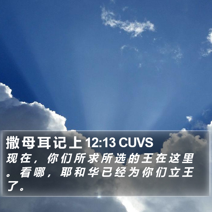 撒 母 耳 记 上 12:13 CUVS Bible Study