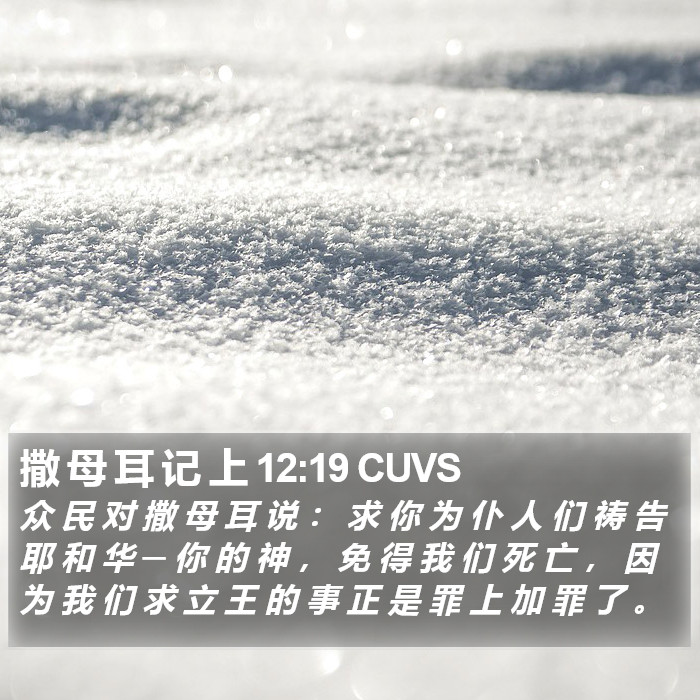 撒 母 耳 记 上 12:19 CUVS Bible Study