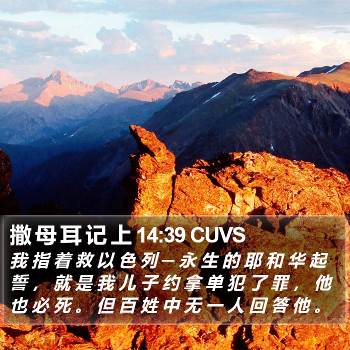 撒 母 耳 记 上 14:39 CUVS Bible Study