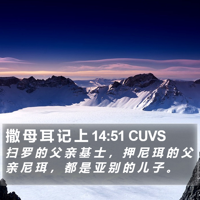 撒 母 耳 记 上 14:51 CUVS Bible Study