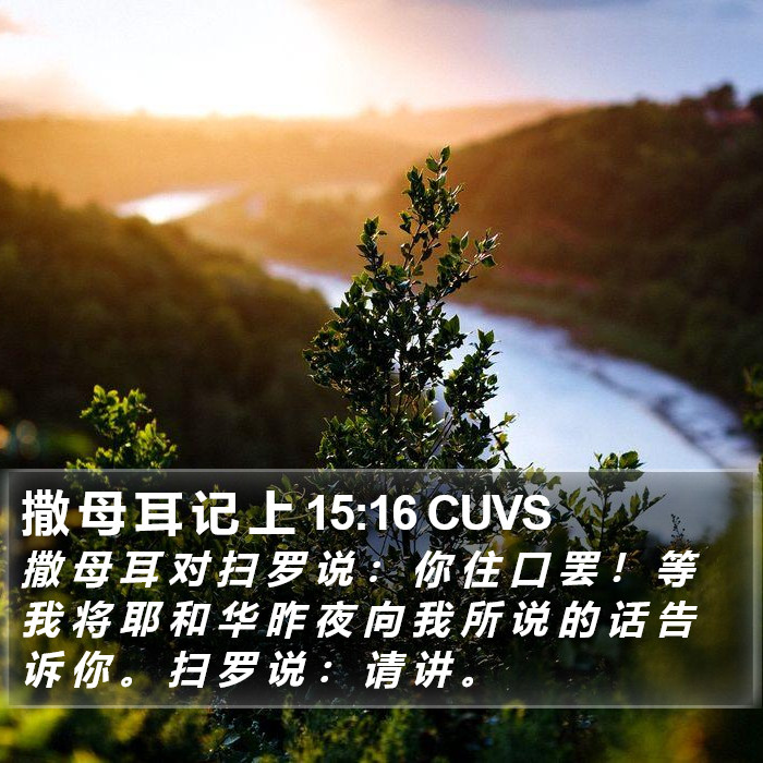 撒 母 耳 记 上 15:16 CUVS Bible Study