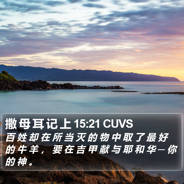 撒 母 耳 记 上 15:21 CUVS Bible Study