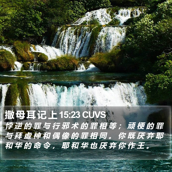 撒 母 耳 记 上 15:23 CUVS Bible Study