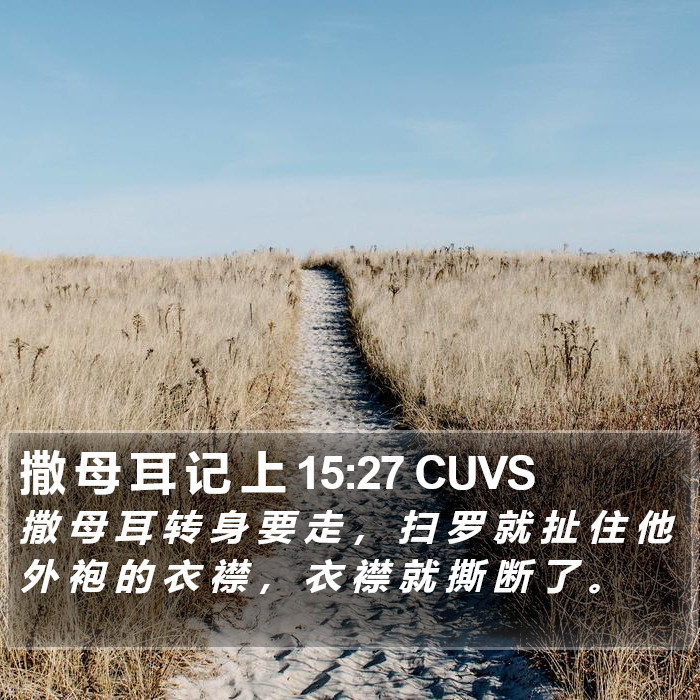 撒 母 耳 记 上 15:27 CUVS Bible Study