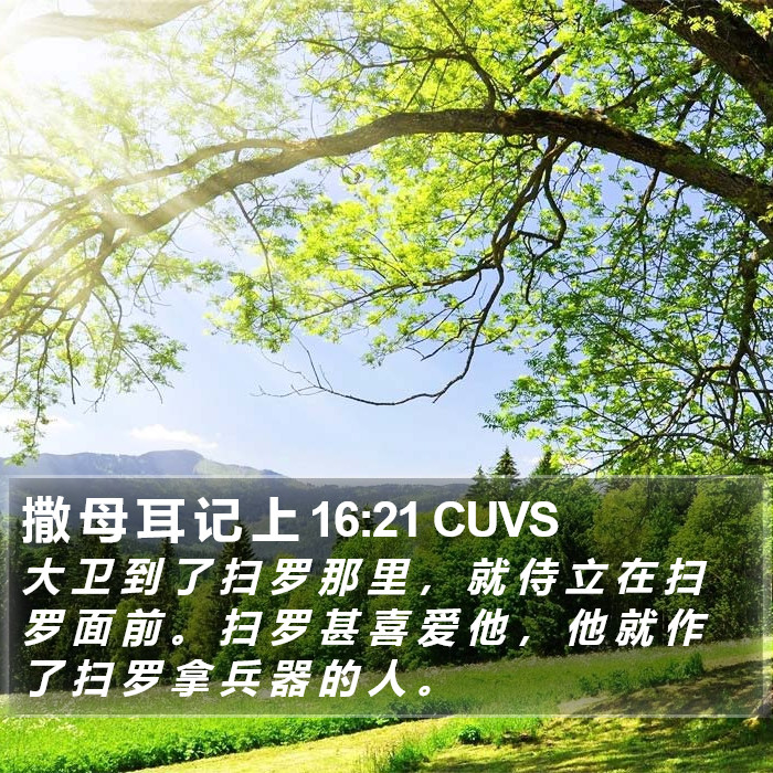 撒 母 耳 记 上 16:21 CUVS Bible Study