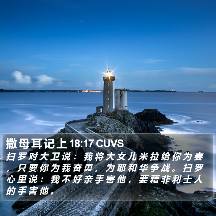 撒 母 耳 记 上 18:17 CUVS Bible Study