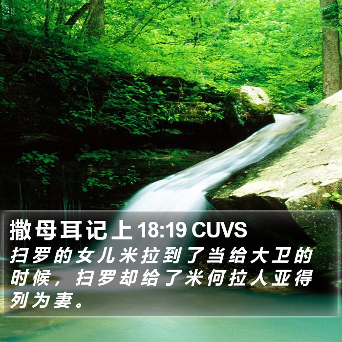 撒 母 耳 记 上 18:19 CUVS Bible Study