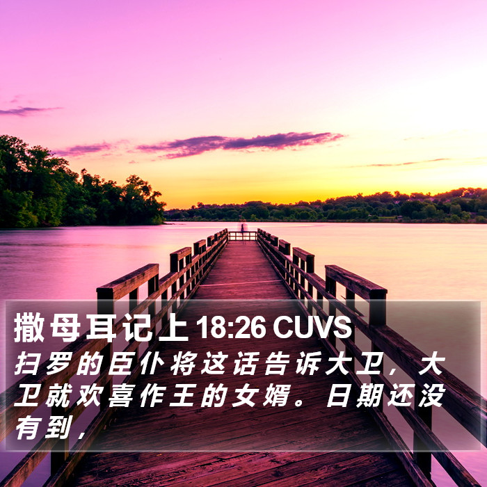 撒 母 耳 记 上 18:26 CUVS Bible Study