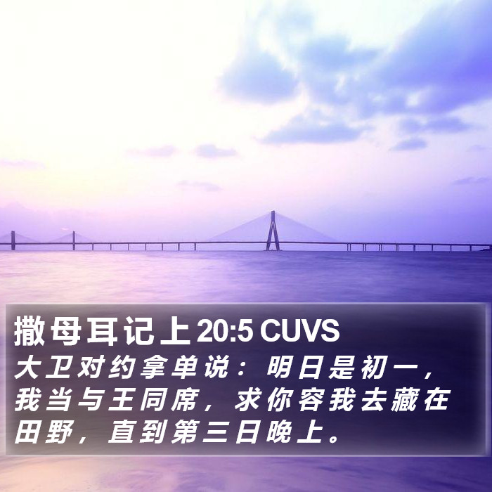 撒 母 耳 记 上 20:5 CUVS Bible Study