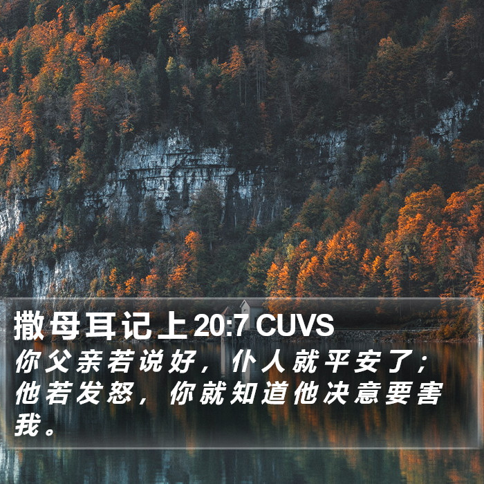 撒 母 耳 记 上 20:7 CUVS Bible Study