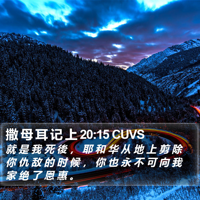 撒 母 耳 记 上 20:15 CUVS Bible Study