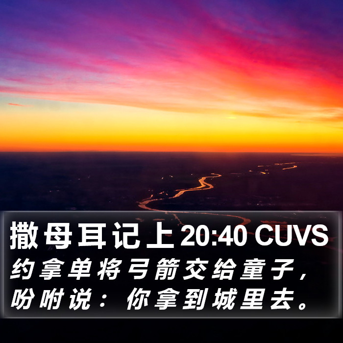撒 母 耳 记 上 20:40 CUVS Bible Study