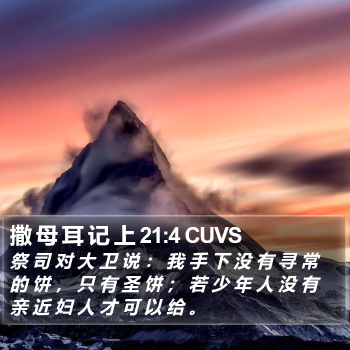 撒 母 耳 记 上 21:4 CUVS Bible Study