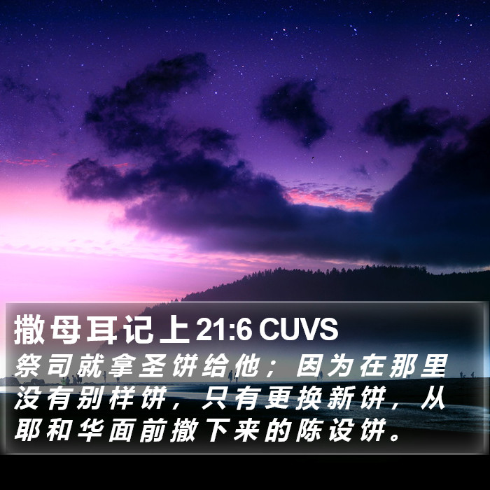 撒 母 耳 记 上 21:6 CUVS Bible Study