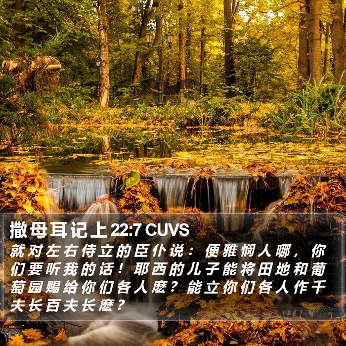 撒 母 耳 记 上 22:7 CUVS Bible Study