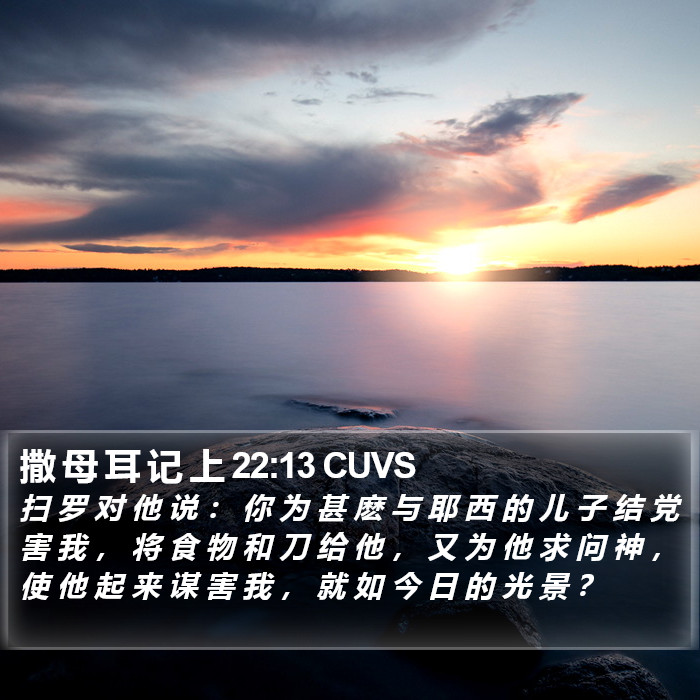 撒 母 耳 记 上 22:13 CUVS Bible Study