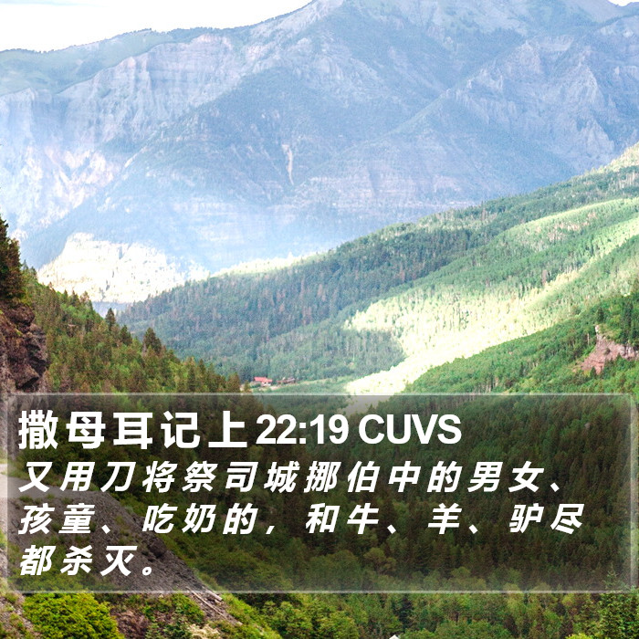 撒 母 耳 记 上 22:19 CUVS Bible Study
