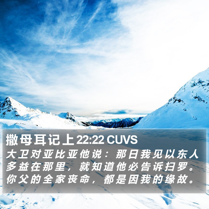 撒 母 耳 记 上 22:22 CUVS Bible Study