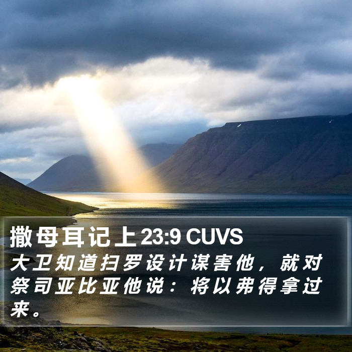撒 母 耳 记 上 23:9 CUVS Bible Study