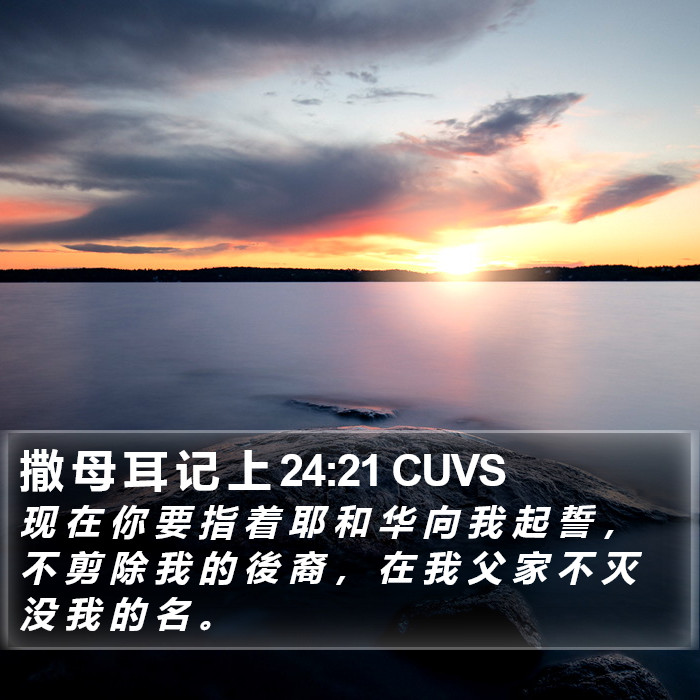 撒 母 耳 记 上 24:21 CUVS Bible Study