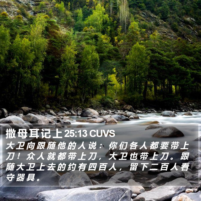 撒 母 耳 记 上 25:13 CUVS Bible Study