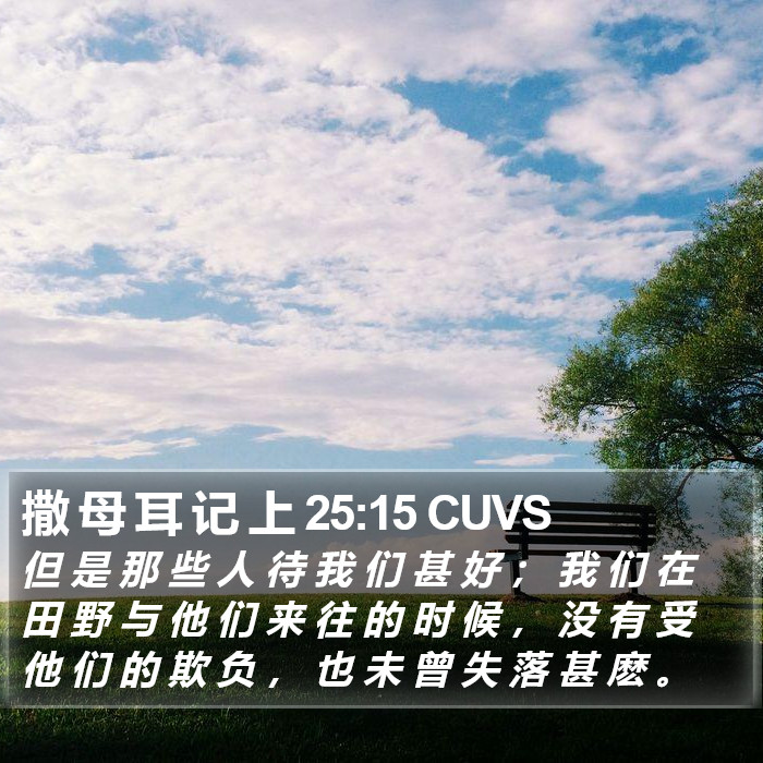 撒 母 耳 记 上 25:15 CUVS Bible Study