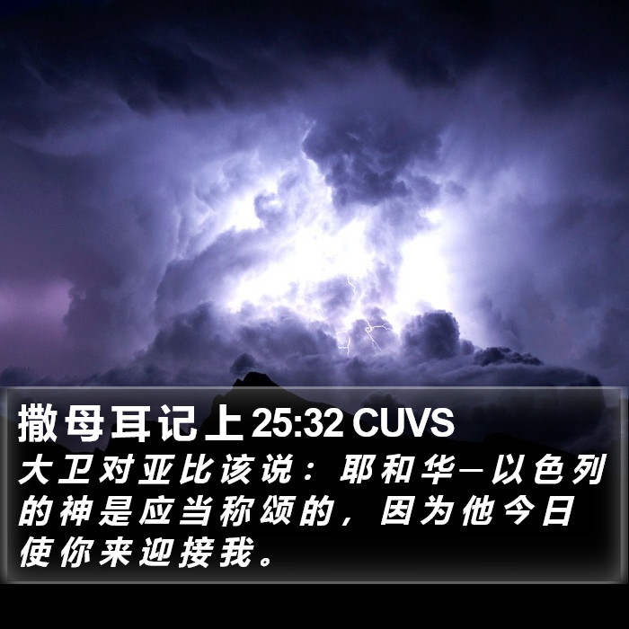 撒 母 耳 记 上 25:32 CUVS Bible Study