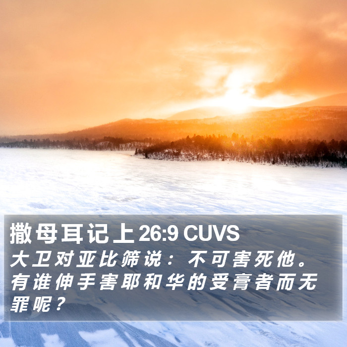 撒 母 耳 记 上 26:9 CUVS Bible Study