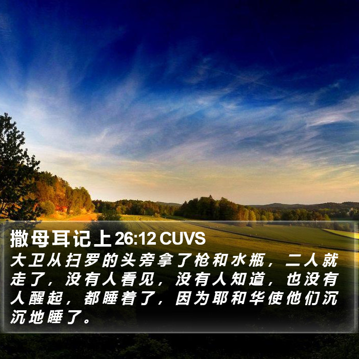 撒 母 耳 记 上 26:12 CUVS Bible Study