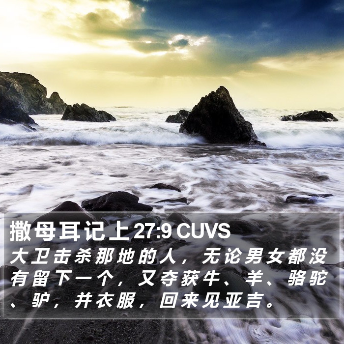 撒 母 耳 记 上 27:9 CUVS Bible Study