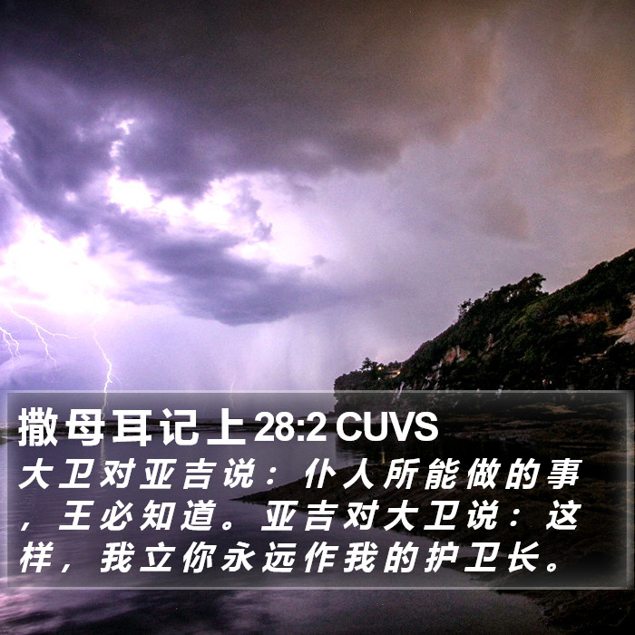 撒 母 耳 记 上 28:2 CUVS Bible Study