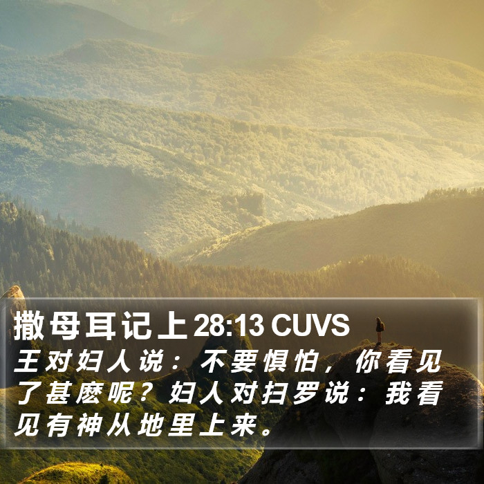 撒 母 耳 记 上 28:13 CUVS Bible Study