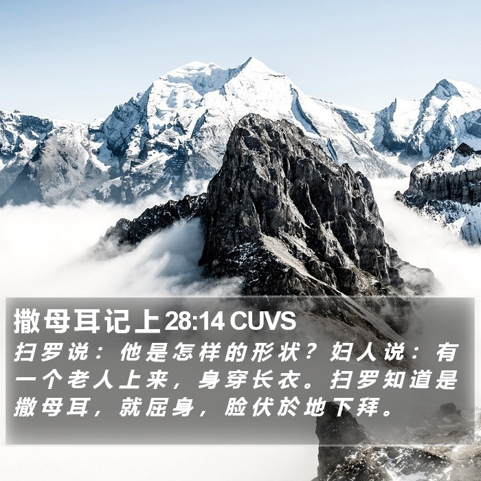 撒 母 耳 记 上 28:14 CUVS Bible Study