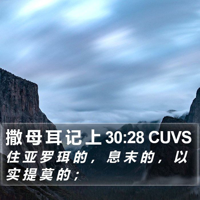 撒 母 耳 记 上 30:28 CUVS Bible Study