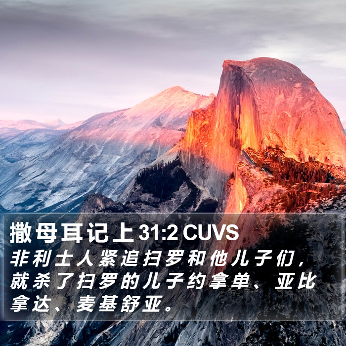 撒 母 耳 记 上 31:2 CUVS Bible Study